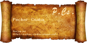 Pecker Csaba névjegykártya